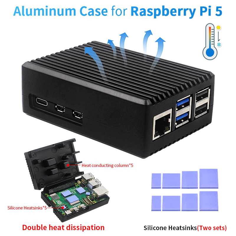 Argon One V3 M.2 Nvme Case - Raspberry Pi 5, Gehäuse aus Aluminiumlegierung,