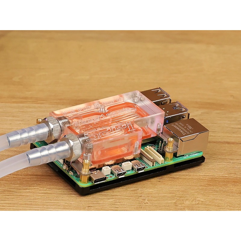 Raspberry Pi Water Cooling Kit - Ultra-Dünner Pi 5 CPU-Wasserblock Flüssigkeitskühlungs-Kit für